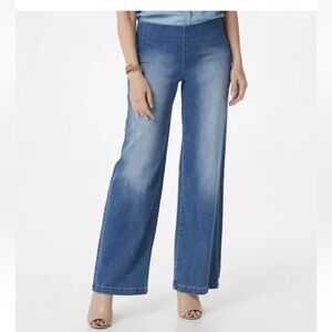 NYDJ Jeans Tummy Control No Gap Pull On Waistband Wide Leg Plus Size 22W